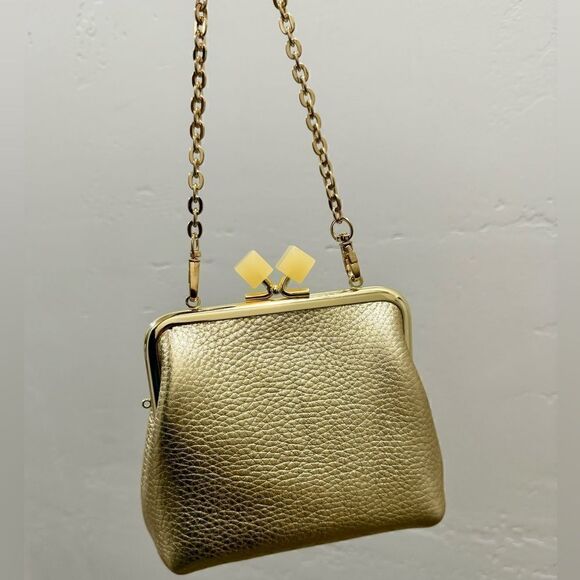 Handmade Genuine Premium Pebble Leather Candy Kisslock Clutch & 2 Chain Styles - Picture 4 of 15
